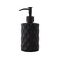 NEW - 2 pack 400mL (13.5mL) Diamond Patterned Glass Soap Dispenser with Narrow Stainless Steel Pump