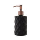 NEW - 2 pack 400mL (13.5mL) Diamond Patterned Glass Soap Dispenser with Narrow Stainless Steel Pump