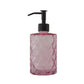 NEW - 2 pack 400mL (13.5mL) Diamond Patterned Glass Soap Dispenser with Narrow Stainless Steel Pump