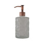 NEW - 2 pack 400mL (13.5mL) Diamond Patterned Glass Soap Dispenser with Narrow Stainless Steel Pump