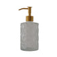 NEW - 2 pack 400mL (13.5mL) Diamond Patterned Glass Soap Dispenser with Narrow Stainless Steel Pump