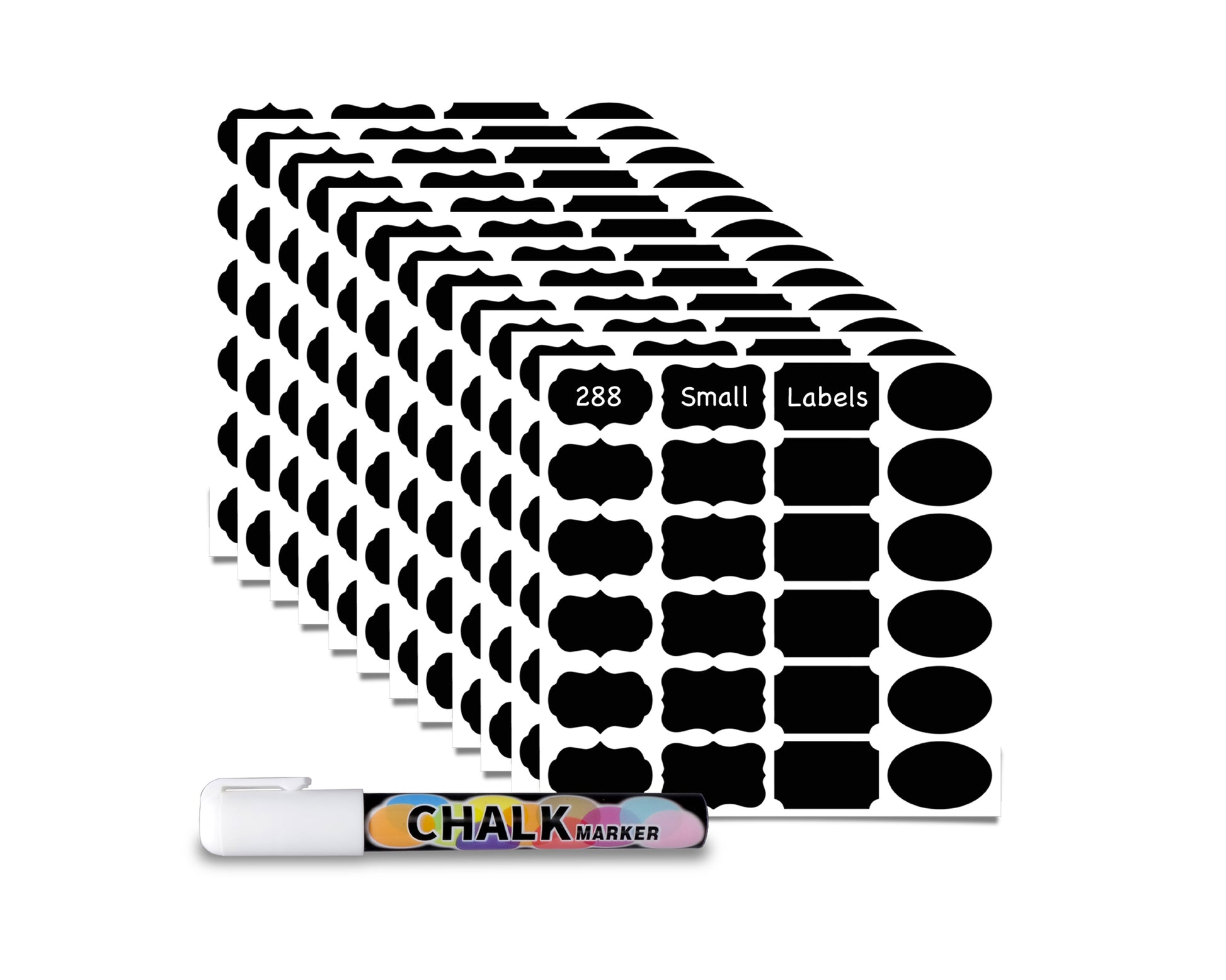 Chalkboard Labels with Erasable Chalk Marker Pen - Reusable Removable  Waterproof Dishwasher Safe