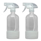 2 pack 500mL (16oz) Empty Glass Spray Bottle with Protective Sleeve